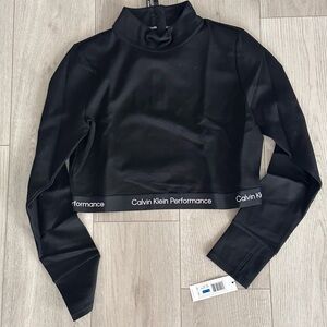 🌟NEW🌟Calvin Klein Performance Black Long Sleeve Fitted Crop Top